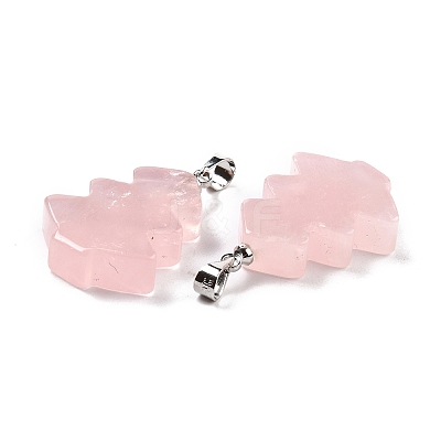 Natural Rose Quartz Pendants G-A203-01B-1