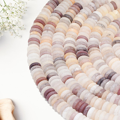 1 Strand Frosted Natural Quartz Beads Strands G-PA0001-61-1