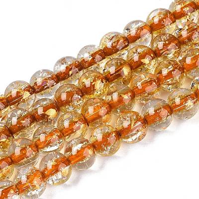Crackle Transparent Glass Beads Strands X1-GLAA-N030-8mm-01G-1