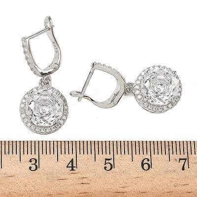 925 Sterling Silver Micro Pave Cubic Zirconia Hoop Earrings EJEW-B147-01A-01-1
