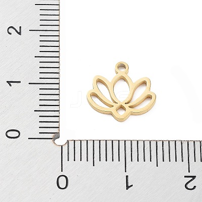 304 Stainless Steel Flower Lotus Charms STAS-Z054-02G-1