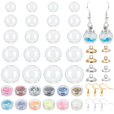 DIY Glass Ball Dangle Earring Making Kit DIY-PH0021-53-1