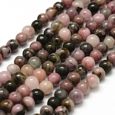 Natural Rhodonite Beads Strands X-G-F364-01-8mm-1