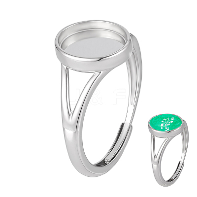 Adjustable 925 Sterling Silver Finger Ring Components STER-BC0003-89A-1