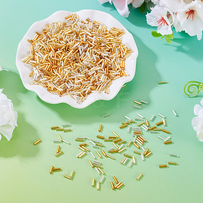 3300Pcs 3 Colors Plated Glass Bugle Beads SEED-TA0001-56-1