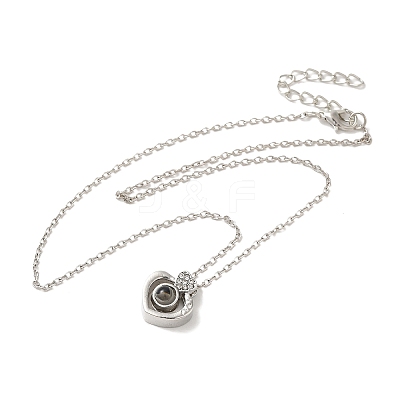 I Love You in 100 Languages Glass Projection Necklace NJEW-M204-01C-P-1