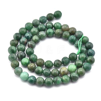Natural African Jade Beads Strands X-G-D840-53-6mm-A-1
