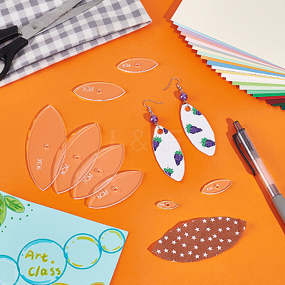 8Pcs 8 Sizes Transparent Acrylic Reusable Drawing Template for DIY Scrapbooking DIY-UN0006-32A-1