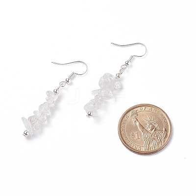 Natural Quartz Crystal Chips Beaded Jewelry Set SJEW-JS01232-05-1