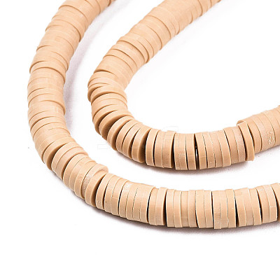 Flat Round Handmade Polymer Clay Beads CLAY-R067-8.0mm-37-1