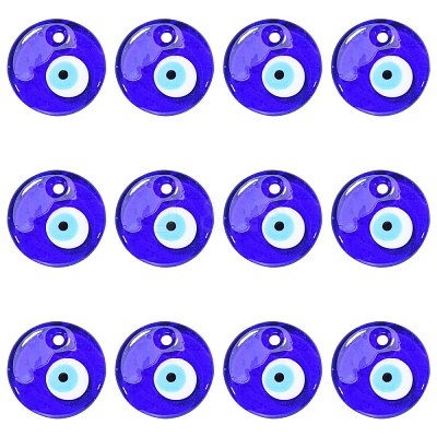 Handmade Lampwork Evil Eye Pendants LAMP-E106-02A-1