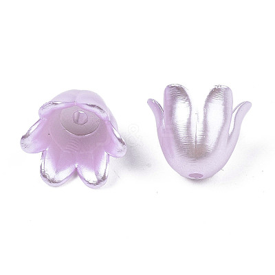 Spray Paint ABS Plastic Imitation Pearl Beads X-MACR-N013-001B-1