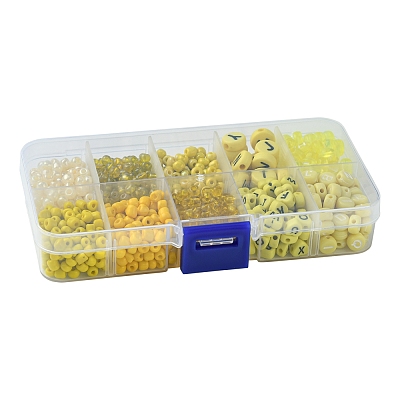 DIY Flat Round & Heart Acrylic & Glass Seed Beads Jewelry Making Findings Kits DIY-FS0006-43B-1