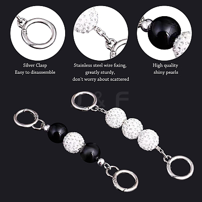 2Pcs 2 Styles Alloy Bag Strap Chains Extender FIND-GF0001-83-1