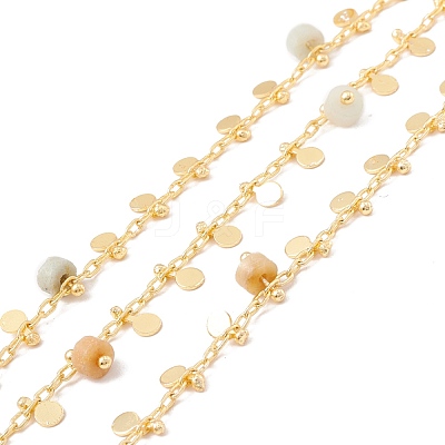 Natural Amazonite Column Beaded Chains CHC-K012-01G-05-1