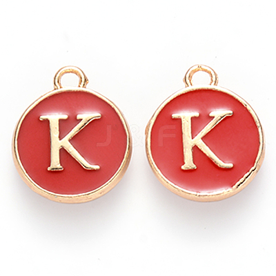 Golden Plated Alloy Enamel Charms ENAM-S118-03K-1