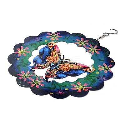 Butterfly Iron Wind Chime HJEW-H059-01A-1