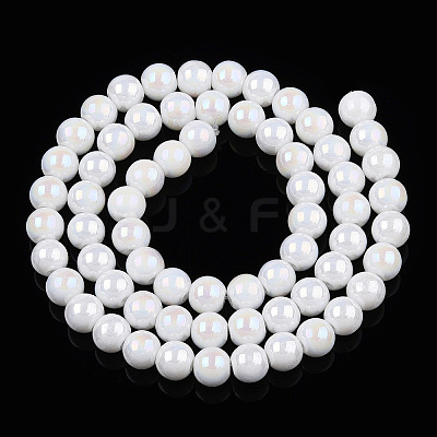 Electroplate Opaque Glass Beads Strands GLAA-T032-P6mm-AB02-1