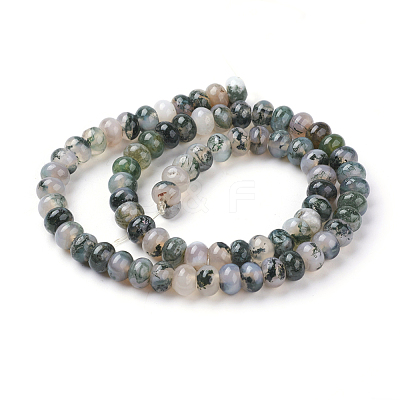 Natural Moss Agate Beads Strands G-G731-08-8mm-1