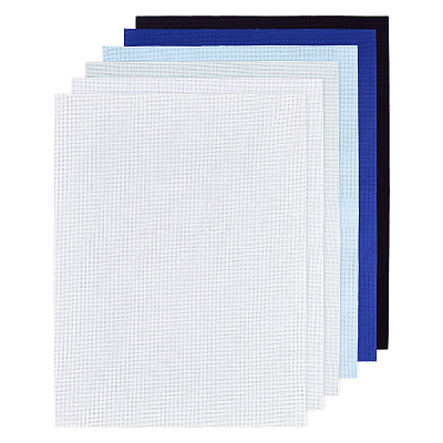 6Pcs 6 Colors Cotton Rectangle Cross-Stitch Fabric AJEW-PH0006-55-1