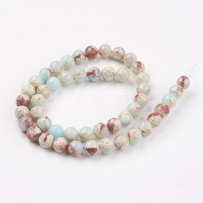 Synthetic Shoushan Stone Beads Strands G-N0311-01C-8mm-1