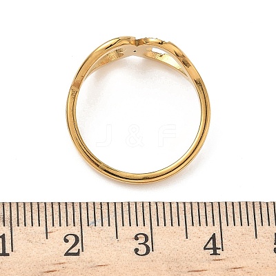 304 Stainless Steel Cubic Zirconia Finger Rings for Women RJEW-F189-05G-1