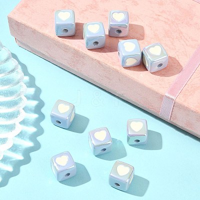 10Pcs Opaque Acrylic Enamel Beads ACRC-FS0001-02A-1