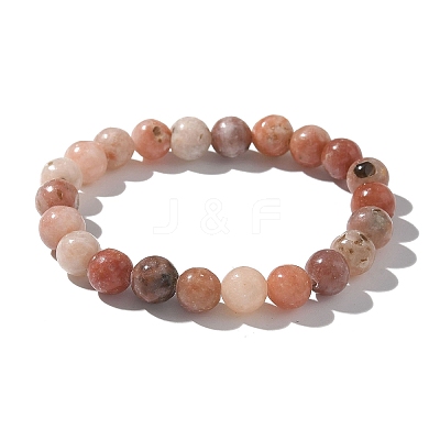 Natural Plum Blossom Jasper Beads Stretch Bracelets BJEW-F380-01-B08-1