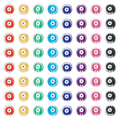 240Pcs 8 Colors Printed Transparent Acrylic Beads TACR-TA0001-94-1