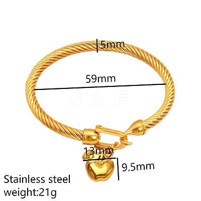304 Stainless Steel Twist Cable Bangles WG24028-05-1