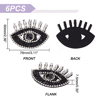 Evil Eye Shape Appliques LS-DIY-WH0401-33-1