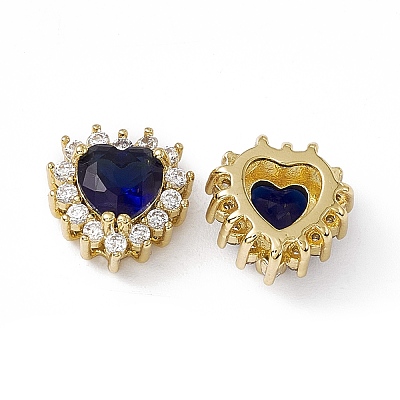 Rack Plating Brass Micro Pave Cubic Zirconia Beads KK-C007-12G-08-1