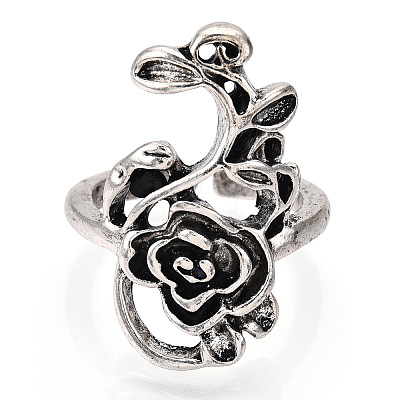 Enamel Adjustable Alloy Cuff Finger Rings RJEW-S038-013-1