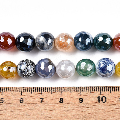 Electroplate Natural Agate Beads Strands G-T131-55-19-1