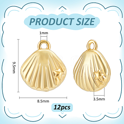 12Pcs Brass Charms KK-BC0014-63G-1