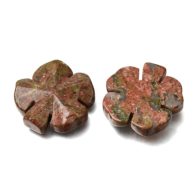 Natural Unakite Carved Clover Display Decorration GG-CBA6D08-D07-1