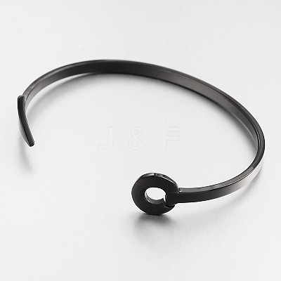 304L Stainless Steel Cuff Bangles BJEW-F181-03B-1