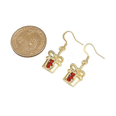 Christmas Theme Alloy Rhinestone Dangle Earrings EJEW-JE06627-04-1