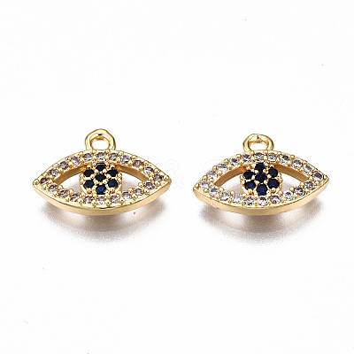 Brass Micro Pave Cubic Zirconia Charms KK-Q277-071-NF-1