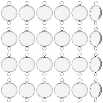 60Pcs 304 Stainless Steel Cabochon Connector Settings STAS-BBC0009-57C-1