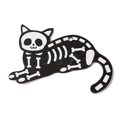 Halloween Printed Wooden Big Pendants LS-WOOD-I016-01B-1