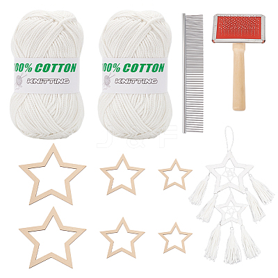 Star Macrame Tassel Decoration DIY Kits DIY-OC0012-09C-1