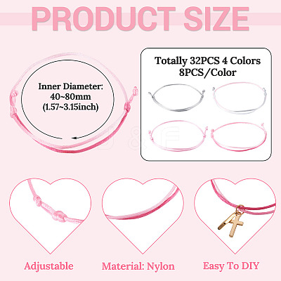 32Pcs 4 Colors Nylon Thread Bracelets Making BJEW-TAC0071-1