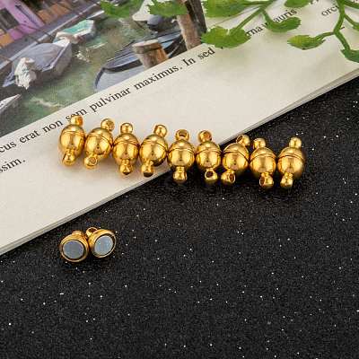 Brass Magnetic Clasps with Loops X-KK-D331-G-NF-1