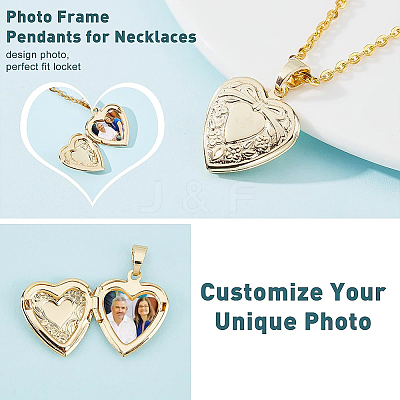 8Pcs 8 Style Brass Locket Pendants KK-BC0004-42-1