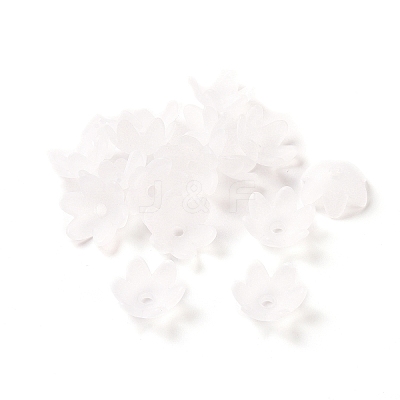 6-Petal Transparent Acrylic Bead Caps OACR-A017-10-1