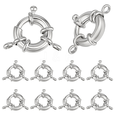 10Pcs Rack Plating Brass Spring Ring Clasps KK-PH0015-32-1