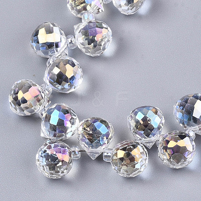 Transparent Glass Beads Strands X-GLAA-T006-14F-1