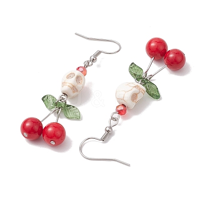 Glass Beads Earrings EJEW-TA00459-1