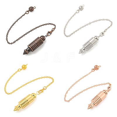 Rack Plating Brass Pointed Dowsing Pendulums AJEW-B106-03-1